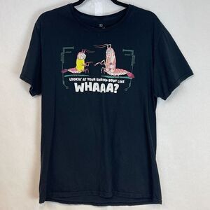 Rick And Morty T-Shirt Ripple Junction Unisex Large Black Cotton Graphic SS EUC